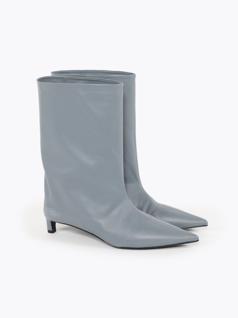 Jil Sander Pointed-Toe Mid-Calf Boots in Gray 36